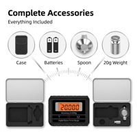 Balance numérique de précision S011 100g 0.005g, mini-balance de poche, jauge de force pour aiguille de tourne-disque vinyle avec poids d'étalonnage de 20g
