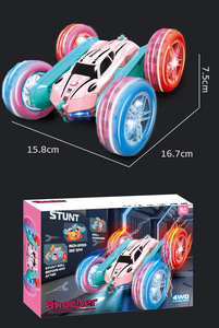 Offre Spéciale Voiture Télécommandée Cascadeuse Rose Double Face Papillon avec Effet LED et Rotation à 360°, Lumières aux Roues - Product Image 2