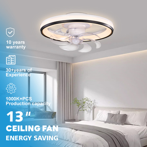 Ventilateur de plafond LED pour chambre à coucher, type de montage IPX0, décoration, moteur ABS, 5 pales, 13 pouces, avec lumière, W25008, lampe de ventilateur W25008 - Product Image 1