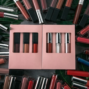 Set de 3 Brillos Labiales Veganos Nude, Brillo Labial con Purpurina, Cosméticos de <span class=keywords><strong>Maquillaje</strong></span>, Brillo Labial de Marca Privada - Product Image 1