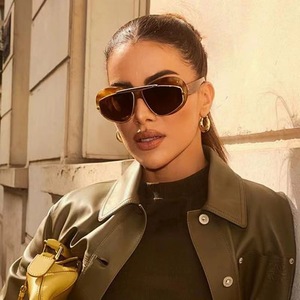 Nuevas Gafas de Sol Cat Eye con Doble Marco Geométrico de Lujo para Mujer, Gafas de Sol Ovaladas de Moda con Logotipo de Marca para Hombre en Titok - Product Image 3
