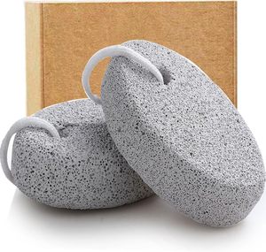 Pierre ponce 100% naturelle en pierre de lave pour le corps et les pieds, avec corde en coton pour application sur les jambes - Product Image 1