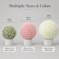 Boule de fleurs artificielles demi-ronde en soie, rose et hortensia, centre de table floral pour décoration de mariage, fleur artificielle pour hôtel