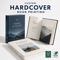 Service d'impression de livres reliés de haute qualité certifiés FSC avec reliure parfaite et finition gaufrée recyclable