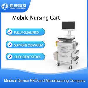 आधुनिक औद्योगिक डिजाइन अस्पताल कार्ट मूक पहियों मेडिकल कंप्यूटिंग ट्रॉली के साथ मॉनिटर माउंट एल्यूमीनियम एब्स धातु - Product Image 2