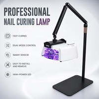 Pengering Kuku Gel UV Kelas Salon, Dudukan Lipat, Lampu Pedikur Bebas Genggam, Sensor Otomatis