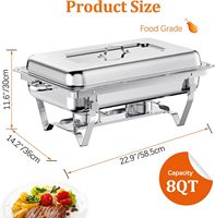 Chauffe-Plat Professionnel 9QT en Acier Inoxydable pour Buffet – Idéal Hôtellerie et Restauration