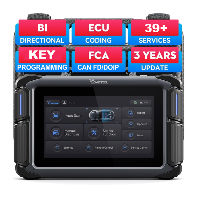 Vdiagtool VD70 Automotive Diagnostic Tools All System Bidirectional Diagnostic Tools 39+ Resets ECU Coding Key Programming