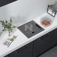 Évier de cuisine intelligent multifonctionnel N4542XN avec robinet, cuve unique, panneau tactile fait main pour camping-car