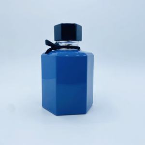 Botella de Vidrio Hexagonal Azul de 50 ml para Perfume, con Tapa de Plástico, para Uso Personal - Product Image 2