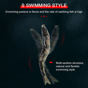 คุณภาพสูงสินค้าคงคลัง Swimbait VMJM05-4.5 Sinking เหมือนจริง3D Eyes Multi ข้อต่อ Segmented พลาสติก ABS ขายส่งตกปลา Lure - Product Image 4