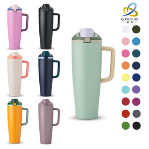 Qianchuan 40oz Stainless Steel Insulated Mug With Handle Travel Water <b>Bottle</b> Large Capacity <b>Thermos</b> - Product Image 1