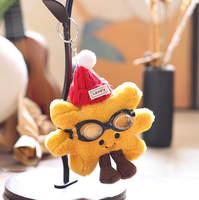 Adorable porte-clés pendentif en peluche étoile jaune pour sac à dos, jouet promotionnel, jouet économique pour machine à griffes