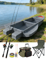 Bateau de pêche pliable en PE, compact et polyvalent, avec fonction de dérive, pour 4 à 6 personnes