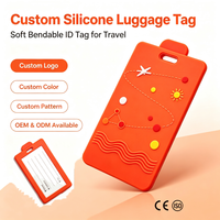 Étiquettes de bagage en silicone souple anti-perte, inscriptibles, pour identification logistique, cartes d'embarquement et noms de valises