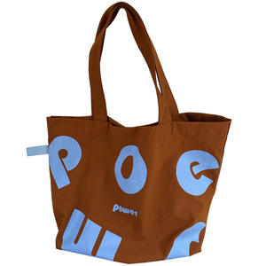 Bolsa de Lona con Estampado de Letras Naranja, Gran Capacidad, Informal, para Mujer, Verano 2025 - Product Image 5