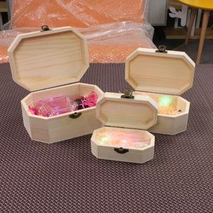 Caja de joyería hexagonal de madera maciza, organizador de almacenamiento para joyas, embalaje para regalo - Product Image 3