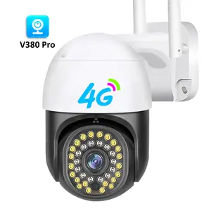 Telecamera Ip di sorveglianza esterna 4G LTE Gsm 3MP sicurezza Wireless Ptz Dome Cloud V380 PRO App protezione di sicurezza Cctv