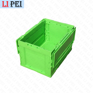 Biểu tượng tùy chỉnh có thể gập lại PP Thùng nhựa <span class=keywords><strong>Stackable</strong></span> hình chữ nhật hộp lưu trữ với nắp cho kho hậu cần - Product Image 5