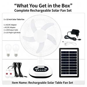 Ventilateur solaire à haut débit d'air en carton ondulé au meilleur prix avec panneau solaire, ventilateur solaire LED en coffret cadeau - Product Image 1