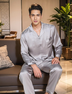 Regalo de San Valentín: <span class=keywords><strong>Pijamas</strong></span> de lujo de seda 100% para parejas, hombre y mujer, conjunto de alta gama para estar en casa. - Product Image 6