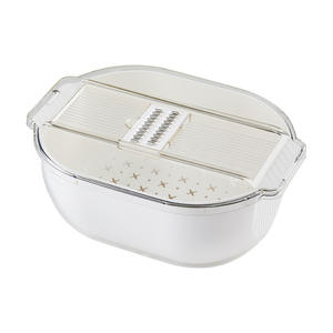 Multifunctional Vegetable Cutter With <b>Drain</b> <b>Basket</b> Shredder For Potato Cucumber Grating Kitchen Use Green And White - Product Image 2