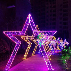 Personalizado Led Iluminado Navidad Centro Comercial Decoración Estrella Arco Túnel Arco Iluminado Arte Props <span class=keywords><strong>Parque</strong></span> Escénico Área Decoración - Product Image 1