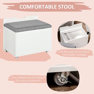Table de toilette moderne minimaliste en bois avec armoire de rangement intégrée, meuble de maquillage pliable pour petite chambre à coucher avec tiroirs - Product Image 5