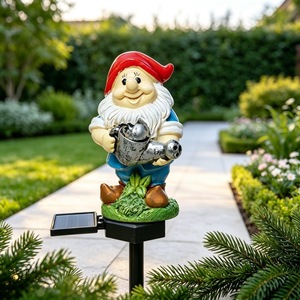 Lámpara Solar de Jardín con Forma de Gnomo, Estaca LED, Luz Blanca Cálida, Decoración para Patio Exterior - Product Image 2