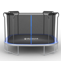 Grand trampoline carré d'extérieur avec filet de sécurité et échelle, trampoline de jeu pour enfants dans la cour, qualité export