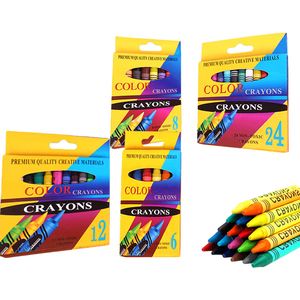 <span class=keywords><strong>Crayons</strong></span> de cire colorés pour enfants, 6/8/12/24 couleurs, dessin à la main, graffiti, bâtonnets vibrants solubles dans l'eau - Product Image 1