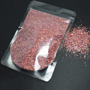 Sacs transparents de 2 oz en polyester à haute teneur en paillettes écrasées holographiques irrégulières pour l'artisanat des ongles en résine - Product Image 1