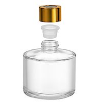 Usine En Gros 100ml 200ml Vide Rond Verre Reed Diffuseur Bouteille 50ml Avec Or Vis sur Cap Bouchon Intérieur Fibre Bâtons