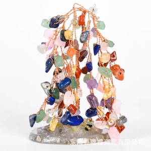 Arbre à Argent en Cristal Saule Pleureur avec Pierres Précieuses Naturelles, Ornement Décoratif, Décoration d'Intérieur, Cadeau Artisanal - Product Image 5