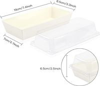 5.3/6/7.4 pouces rectangle papier boîtes alimentaires contenants à dessert jetables avec couvercles transparents pour biscuits salade pâtisserie cuisson