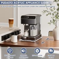 Plateau de rangement moderne en acrylique transparent gravé, résistant au lave-vaisselle, à un seul niveau, pour machine à café, idéal pour la cuisine et le salon