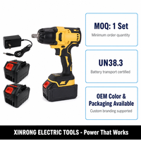 21V Bürstenloser Akku-Schlagschrauber 1/2 Zoll Vierkantantrieb 600Nm 1000W Lithium-Ionen-Set mit Zwei Akkus