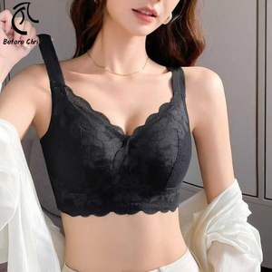 Sujetador de verano para mujer sin aros, de encaje, tejido liso, con copa 3/4, antideslizante, con tirantes ajustables, fino, para pechos grandes y pequeños - Product Image 1