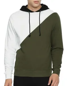 Sudadera con capucha ajustada para hombre, ropa deportiva masculina de algodón, con diseño personalizado en blanco, de alta calidad, venta al por mayor - Product Image 1