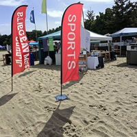 Kit de Drapeau à Franges Personnalisé avec Piquet de Sol, Bannières en Forme de Larme pour Événements Professionnels en Plein Air et Drapeaux de Plage