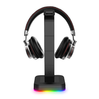 Support pour casque RGB avec chargeur USB, support de bureau pour casque, support pour écouteurs, étagère d'affichage, accessoires pour PC de jeu