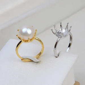 Anillo Abierto de Plata 925 con Forma de Pulpo para Dedo 10-11, Accesorios de Joyería DIY con Bandeja Vacía, Semi-Acabado 1944 - Product Image 1