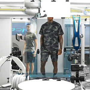 Ensemble T-shirt et short tricoté respirant pour homme, motif camouflage, nouvelle collection été - Product Image 3