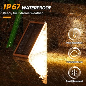 Luces Solares para Escalones de Exterior, Impermeables IP67, Encendido/Apagado Automático, para Escaleras, Patio, Jardín, Porche, Puerta Principal, Acera - Product Image 5
