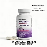Probiotiques OEM/ODM pour femmes, 100 milliards d'UFC, 18 souches, canneberge + vitamines B6 et C, favorise la santé féminine et l'équilibre de l'humeur