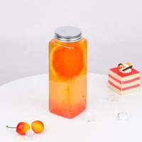 Best Verkopende 500Ml Vierkante Vorm Plastic Pot Bpa Gratis Vruchtensap Watercontainer Met Aangepaste Logo