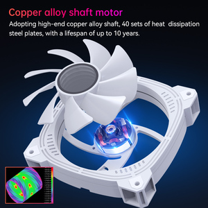 Ventola per Case SNOWMAN Ultra Silenziosa con ARGB, Elevato Flusso d'Aria e Illuminazione RGB Personalizzabile per PC Gaming e Raffreddamento Desktop <span class=keywords><strong>Professionale</strong></span> - Product Image 5