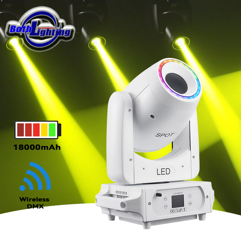 Bothlighting 1pcs 100w BPM Spots Moving Head Light Battery Power Sharpy Wireless DMX Lights for DJ Event Stage Wedding Party