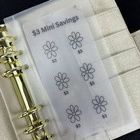 Esthétique minimaliste 3 $ d'économies Mat Vélin Dépenses Enveloppe Tracker Floral Cash Tracker Inserts Cash Farce Placeholders