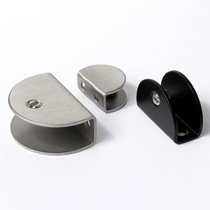 JINNATE Stainless Steel Glass Clip Bracket Semi Circular Square Holder For Shelf Fixing Commercial Use Durable - Product Image 4